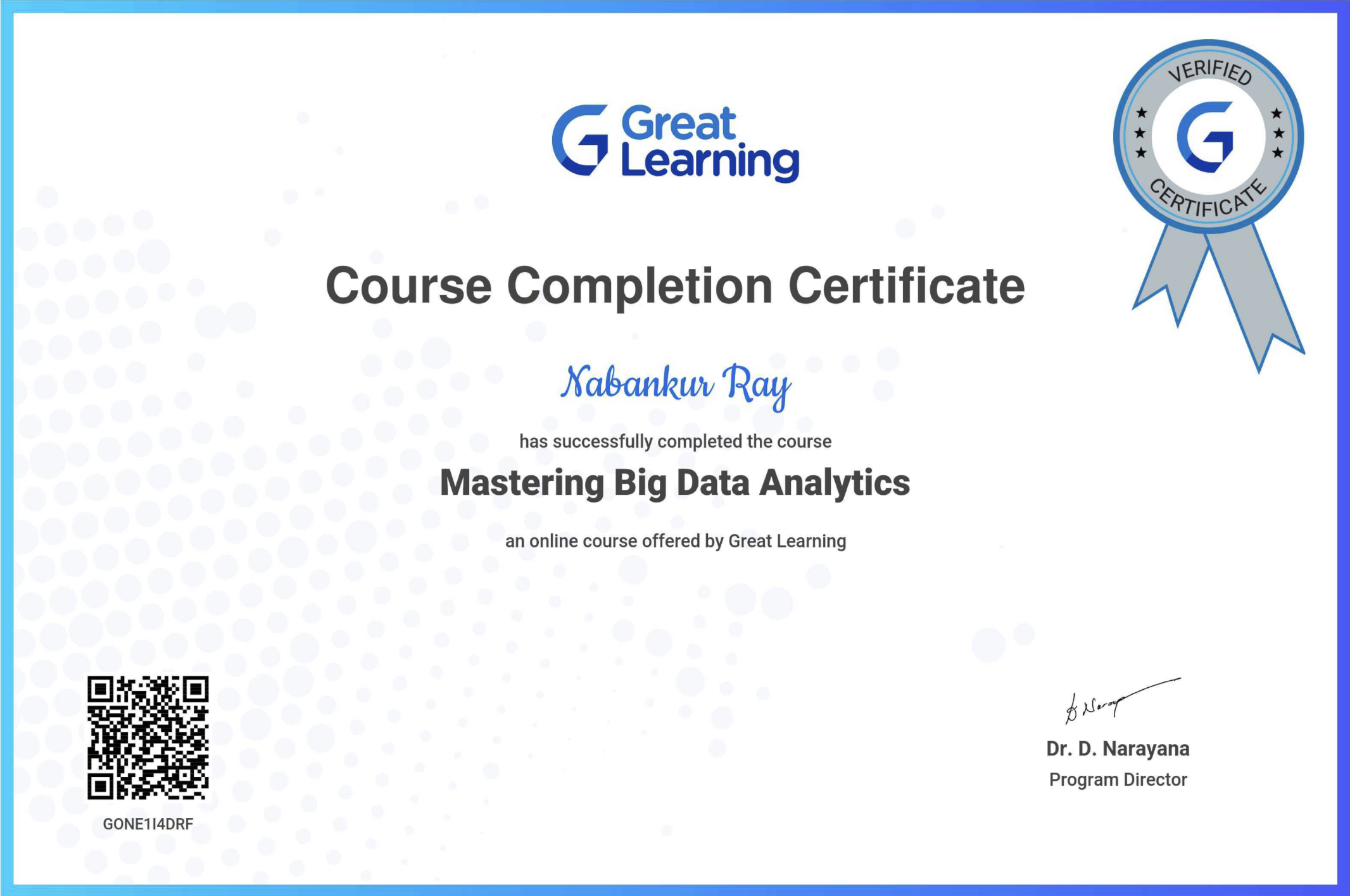Big Data Analytics Certificate